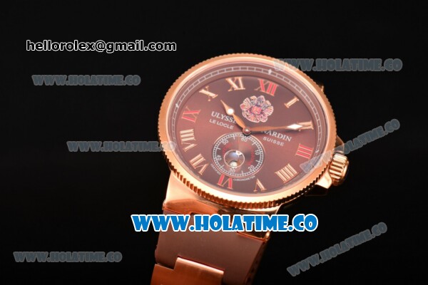 Ulysse Nardin Imperial St. Petersburg Maxi Marine Chronometer Enamel Limited Edition Auotmatic Rose Gold Case with Brown Dial and Roman Numeral Markers - Click Image to Close